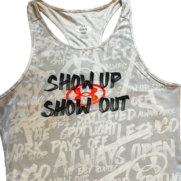 NEW Under Armour Alter Ego compression tank in white/gray. Size Large - Picture 2 of 9